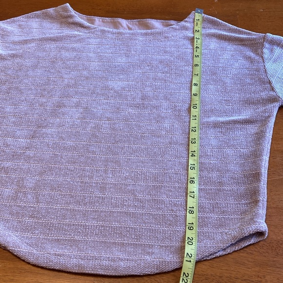 by Anthropologie Womens Size XS Chenille Dusty Pink Striped Sweater Velour Soft - Picture 9 of 10